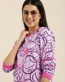 Shop Women's Purple Smiley Faces Printed Oversized T-shirt-Design