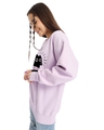 Shop Women's Purple Social Battery Graphic Printed Oversized Sweatshirt-Full