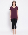 Shop Women's Purple Solid Round Neck T-shirt