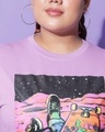 Shop Women's Purple Space Vibes Graphic Printed Plus Size T-shirt