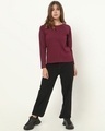 Shop Women's Purple Stripe Plus Size Slim Fit T-shirt-Full