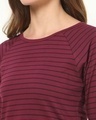 Shop Women's Purple Stripe Plus Size Slim Fit T-shirt