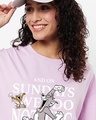 Shop Women's Purple Sunday We Do Nothing Graphic Printed Oversized T-shirt