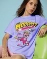 Shop Women's Purple Sunny Moooood Graphic Printed Boyfriend T-shirt-Front