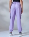 Shop Women's Purple Super Loose Fit Cargo Joggers-Full