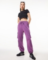 Shop Women's Purple Super Loose Fit Cargo Joggers