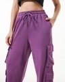 Shop Women's Purple Super Loose Fit Cargo Joggers