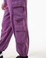 Shop Women's Purple Super Loose Fit Cargo Joggers