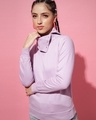Shop Women's Purple Turtleneck Sweatshirt-Front