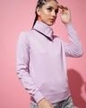 Shop Women's Purple Turtleneck Sweatshirt-Design