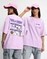 Shop Women's Purple T&J Graphic Printed Oversized T-shirt-Front