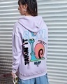 Shop Women's Purple Taking it Slow Graphic Printed Oversized Hoodies-Front