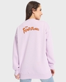 Shop Women's Purple The Flintstones Let's Rock Graphic Printed Oversized Sweatshirt