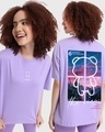 Shop Women's Purple The View Graphic Printed Oversized T-shirt-Front