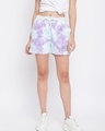 Shop Women's Purple Tie & Dye Shorts-Front