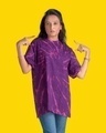 Shop Women's Purple Tie & Dye Loose Comfort Fit T-shirt-Front