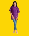 Shop Women's Purple Tie & Dye Loose Comfort Fit T-shirt-Full