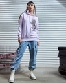 Shop Women's Purple Tiger Spirit Graphic Printed Oversized Hoodies-Full