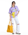 Shop Women's Purple Tom N Jerry Graphic Printed Oversized T-shirt-Full