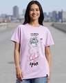Shop Women's Purple Totally Koalified Graphic Printed Boyfriend T-shirt-Front