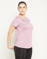 Shop Women's Purple Typographic Activewear T-shirt-Design