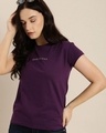 Shop Women's Purple Typography T-shirt-Front