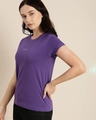Shop Women's Purple Typography T-shirt-Design