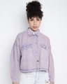 Shop Women's Purple Washed Jacket-Front