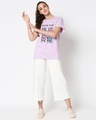 Shop Women's Purple Weekend Plans Typography Boyfriend T-shirt-Design