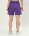 Shop Women's Purple & White Color Block Relaxed Fit Cargo Shorts-Full