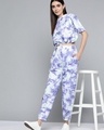 Shop Women's Purple & White Tie & Dye Co-ord Set-Front