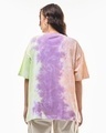 Shop Women's Purple & White Tie & Dye Oversized T-shirt-Full