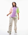 Shop Women's Purple & White Tie & Dye Oversized T-shirt