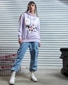 Shop Women's Purple Who Run The World Graphic Printed Oversized Hoodies