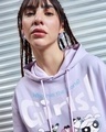 Shop Women's Purple Who Run The World Graphic Printed Oversized Hoodies