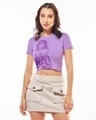 Shop Women's Purple Wonder Women Graphic Printed Slim Fit Short Top-Design