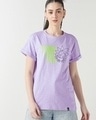 Shop Women's Purple Wubba Lubba Graphic Printed Boyfriend T-shirt-Front