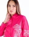 Shop Women's Rasberry Pink Spirit of Tigers Graphic Printed Oversized Shirt