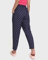 Shop Women's Blue Polka Printed Carrot Fit Rayon Pyjamas-Design