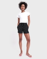 Shop Women's Black Rayon AOP Shorts-Full