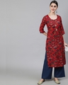 Shop Women's Red All Over Floral Printed Kurta-Front