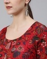 Shop Women's Red All Over Floral Printed Kurta