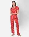 Shop Women's Red All Over Floral Printed Nightsuit-Front