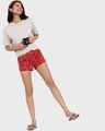 Shop Women's Maroon All Over Printed Boxer Shorts-Full