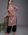 Shop Women's Red All Over Printed Kurta-Front