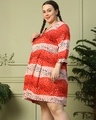Shop Women's Red All Over Printed Plus Size Mini Dress-Design