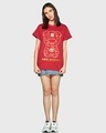 Shop Women's Red Anti Stupid Graphic Printed Boyfriend T-shirt-Design