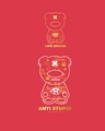 Shop Women's Red Anti Stupid Graphic Printed Boyfriend T-shirt-Full