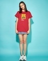 Shop Women's Red Antisocial Minion Graphic Printed Boyfriend T-shirt-Full