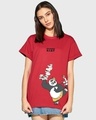 Shop Women's Red Balanced Diet Graphic Printed Boyfriend T-shirt-Front